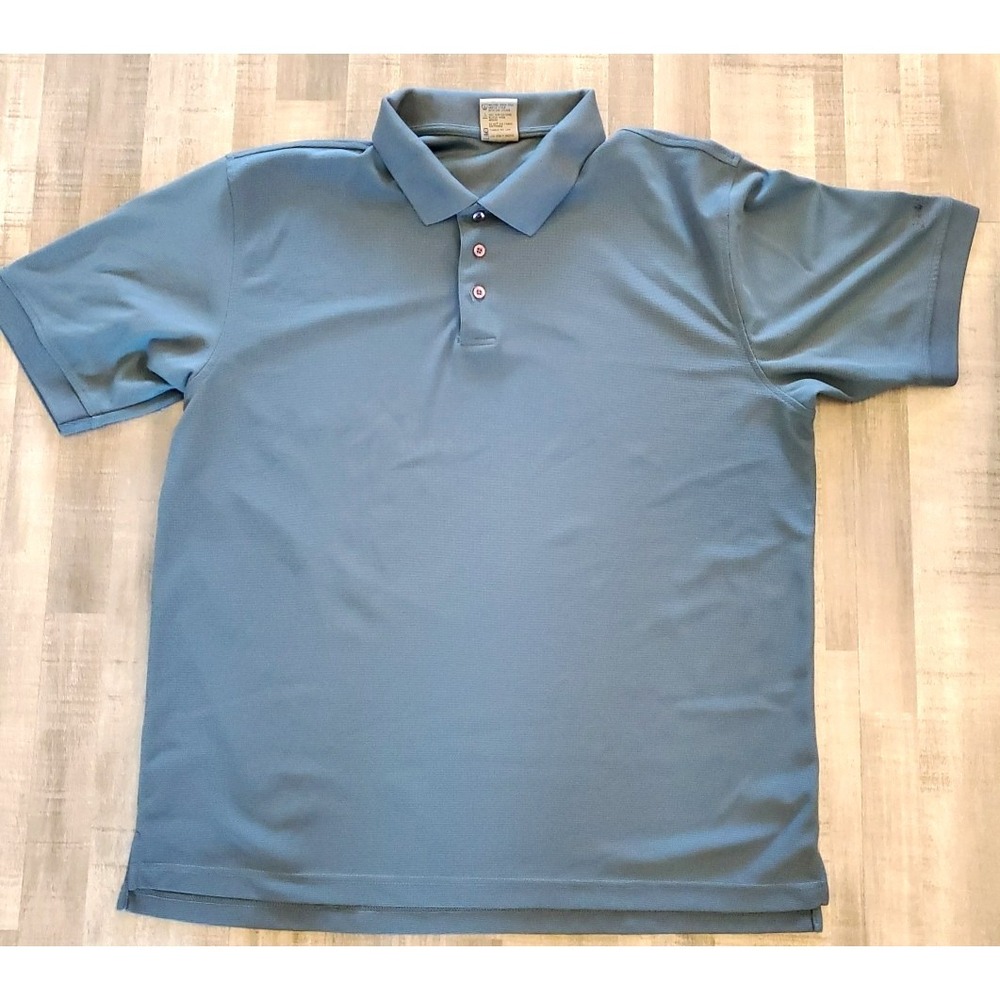 Bimini Bay Mens XL Golf Polo Shirt Blue Short Sleeve Button Up Soft Travel